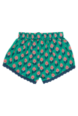 Pink Chicken girls millie short - green ikat floral