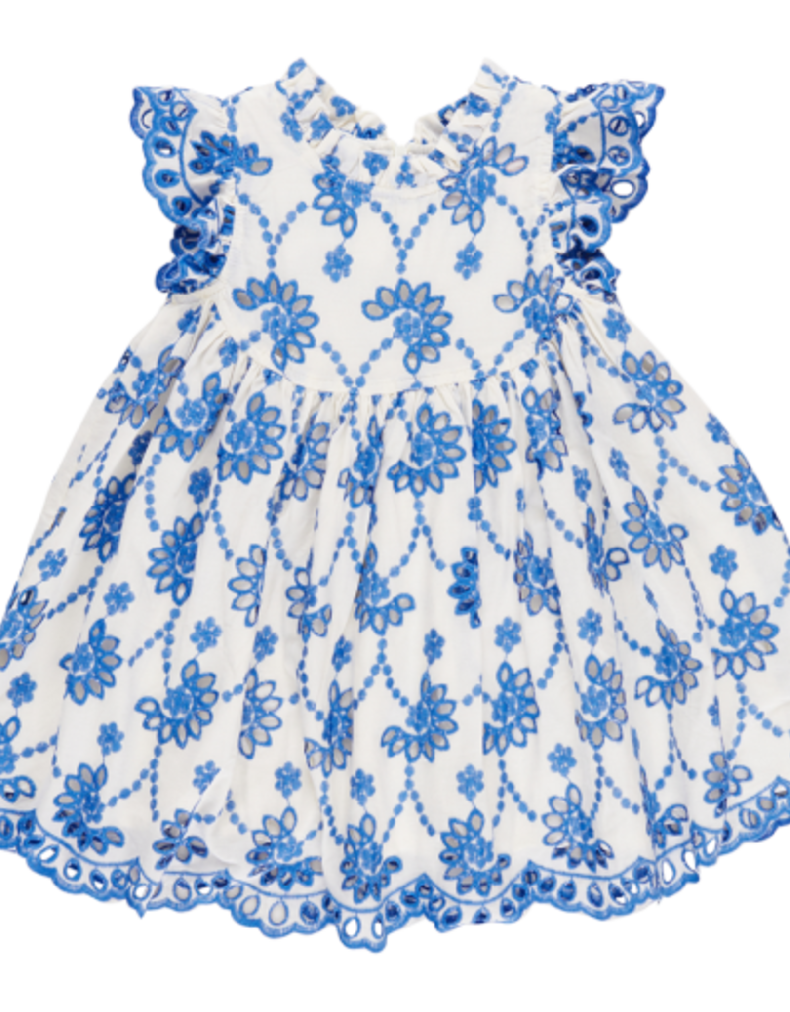 Pink Chicken girls cynthia dress - blue eyelet