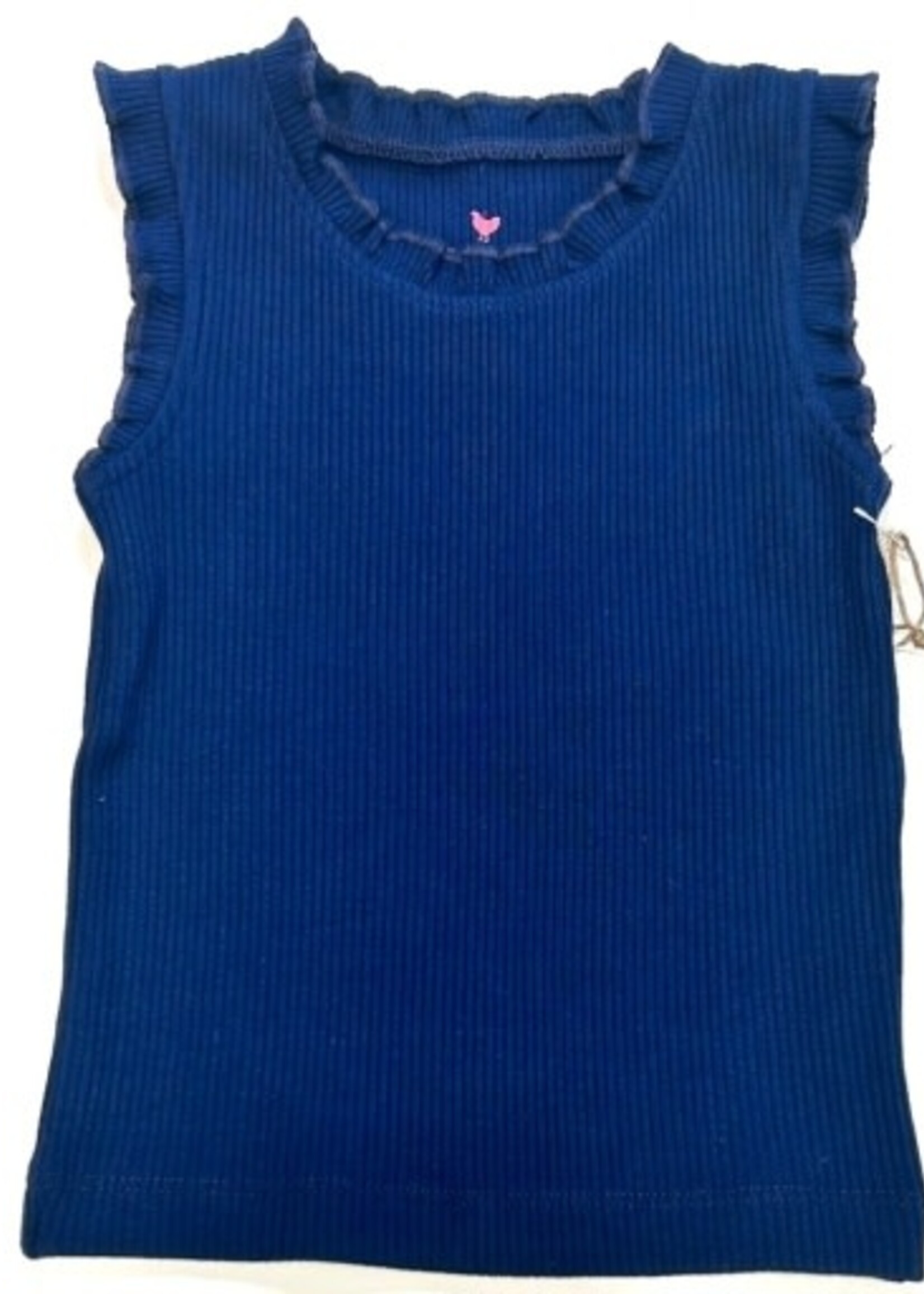 Pink Chicken girls organic ruffle rib tank