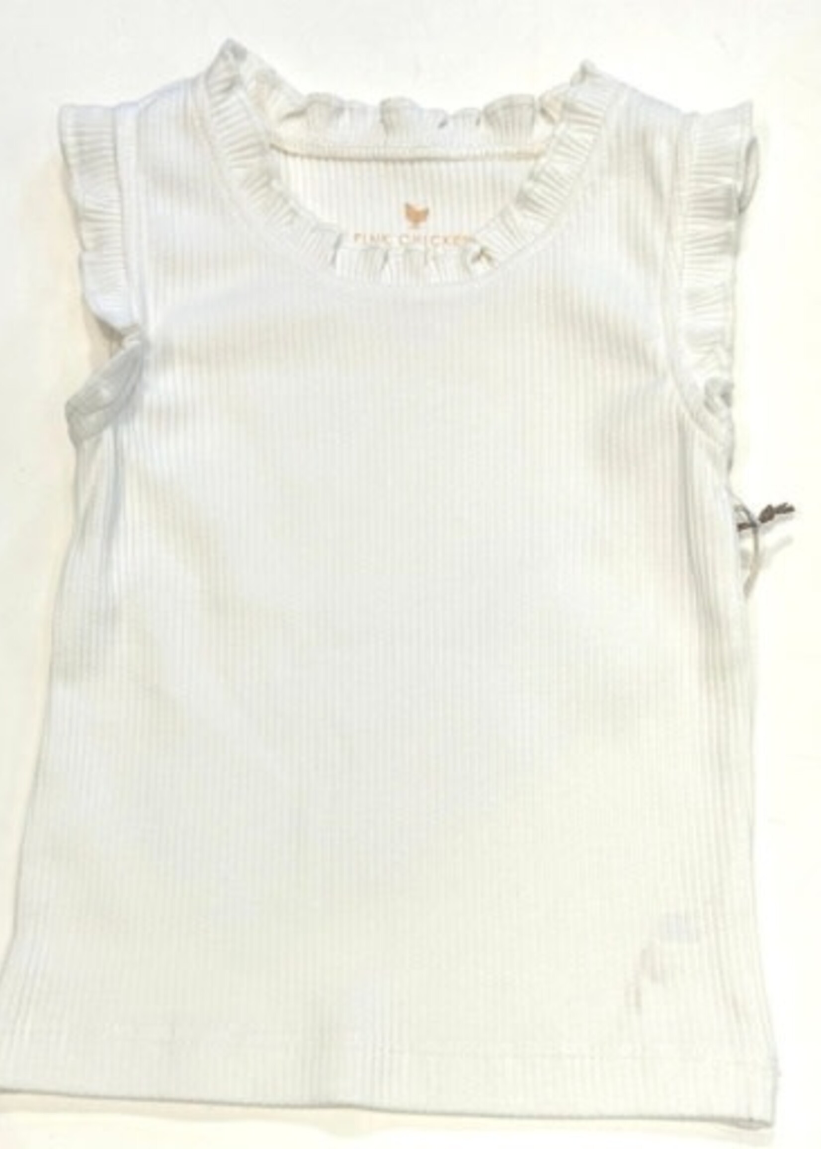 Pink Chicken girls organic ruffle rib tank