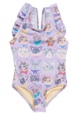 Pink Chicken girls liv suit - lavender cool cats