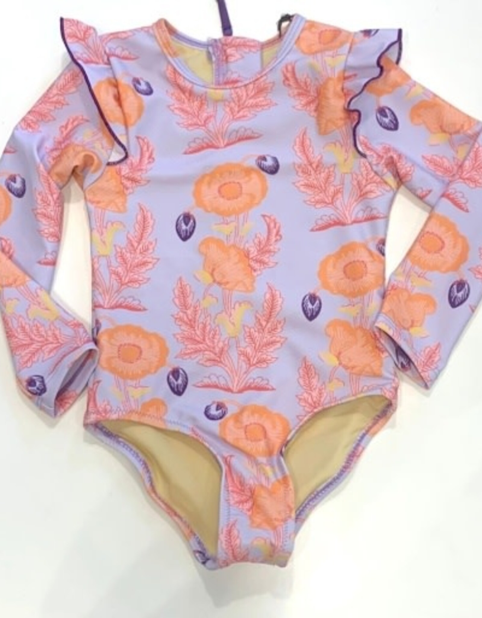 Pink Chicken girls rachel suit - purple gilded floral