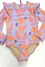 Pink Chicken girls rachel suit - purple gilded floral