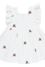 Pink Chicken girls elsie dress - rodeo embroidery