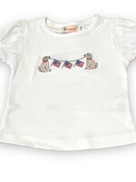 Luigi Kids S/S Ruffled Puppies w/Three Flags