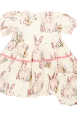 Pink Chicken baby girls maribelle dress set - bunny friends