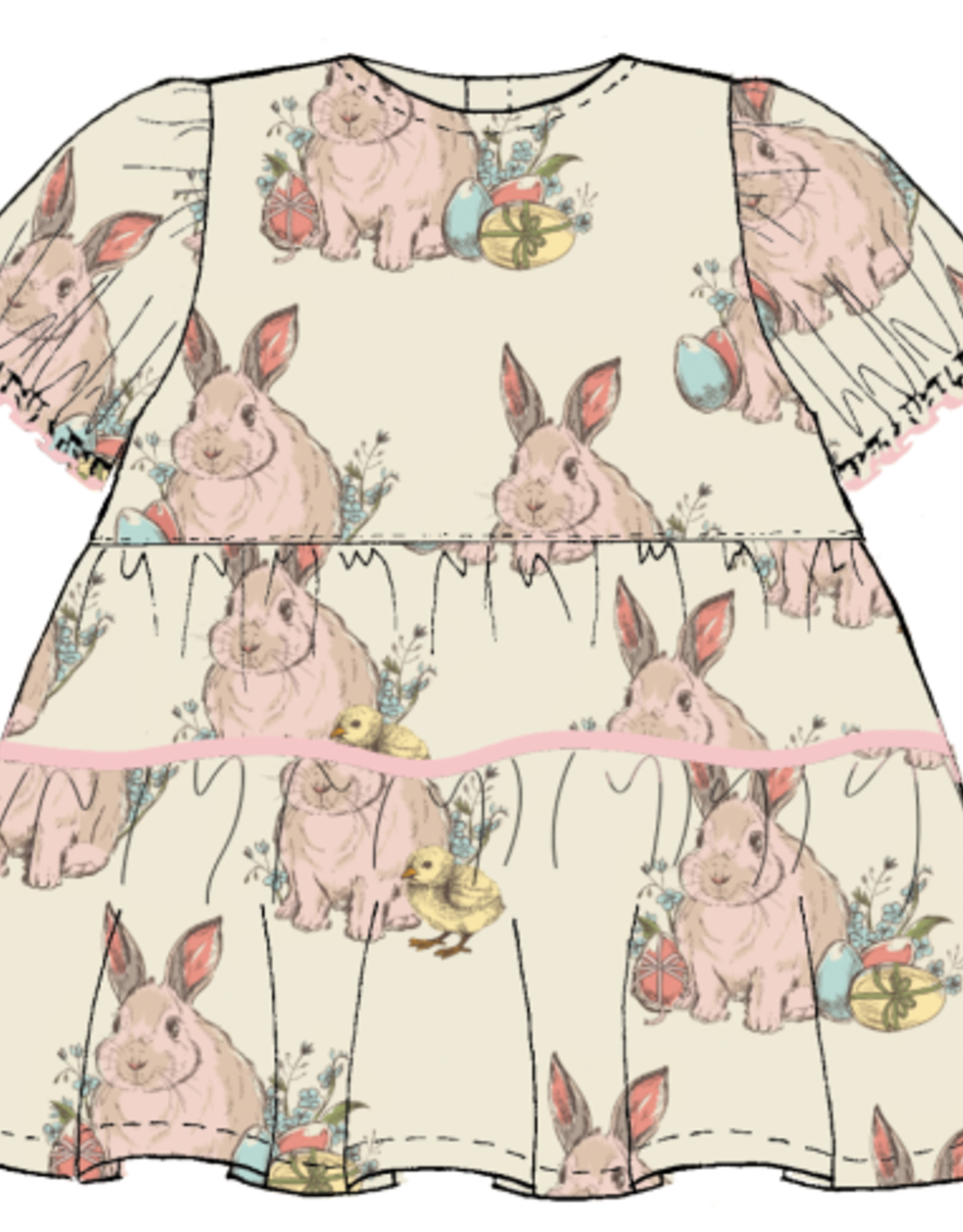 Pink Chicken girls maribelle dress - bunny friends