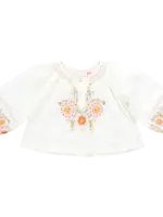 Pink Chicken girls ava top - multi pink embroidery