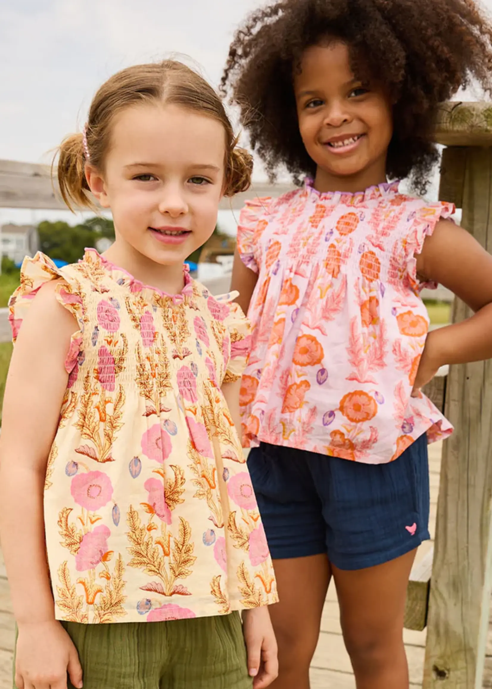 Pink Chicken girls stevie top - purple gilded floral