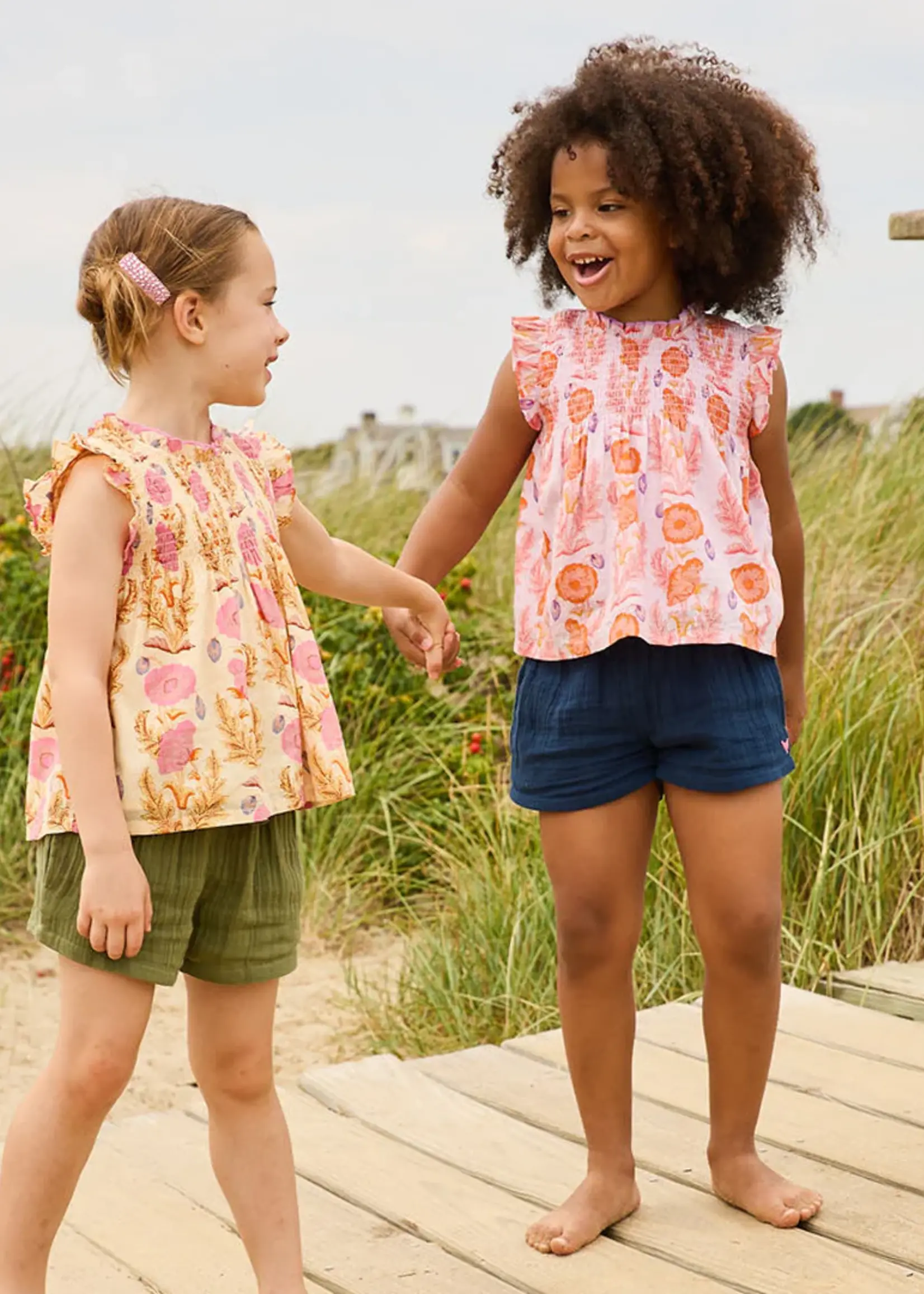 Pink Chicken girls stevie top - purple gilded floral