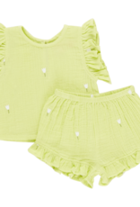 Pink Chicken girls roey 2-piece set - tulip embroidery