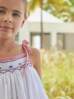 Little English Smocked Tie Shoulder Tank