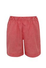 Claire and Charlie SHORT-Red Small Check
