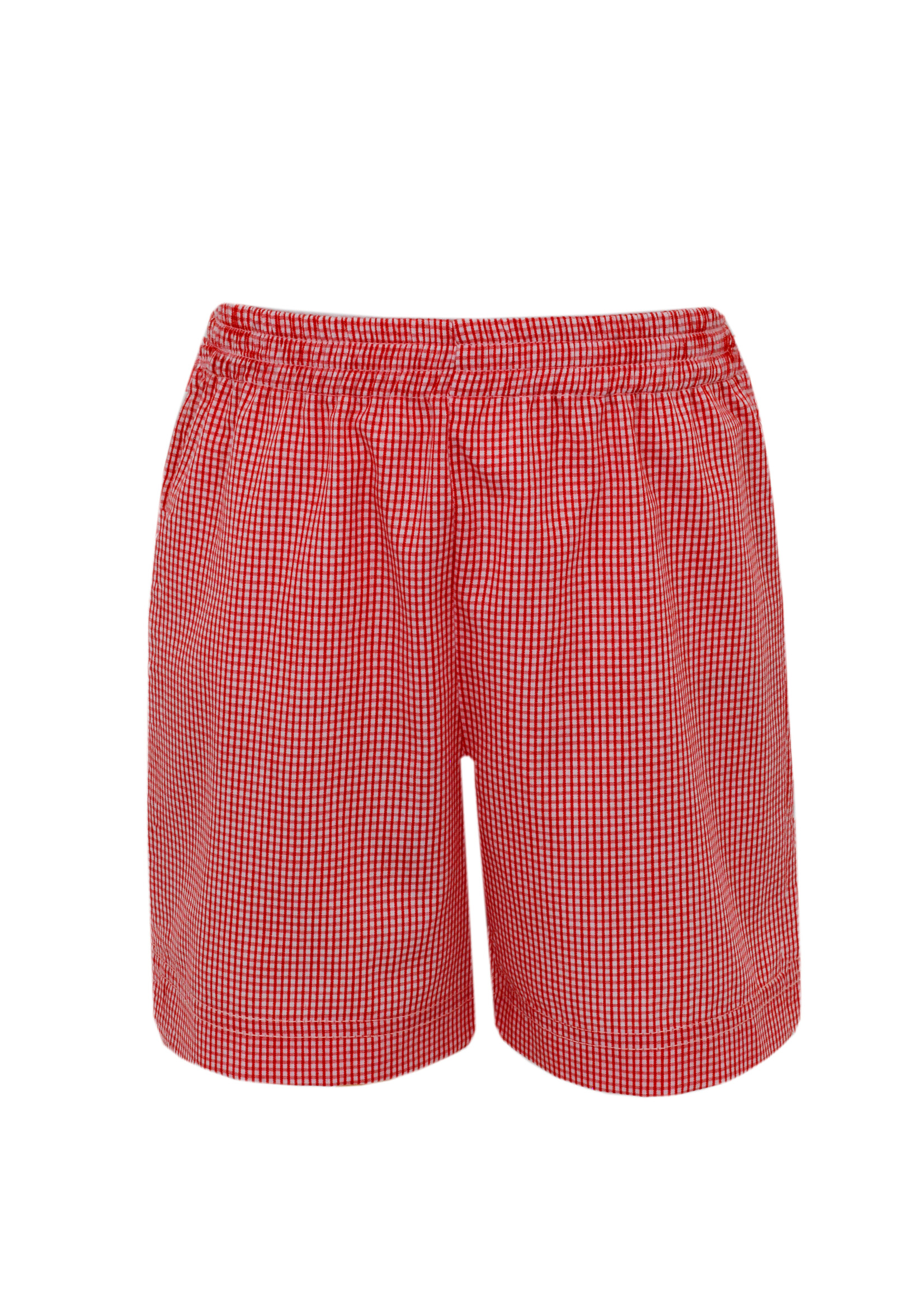 Claire and Charlie SHORT-Red Small Check