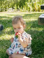Pink Chicken baby girls elsie bubble - grilling out
