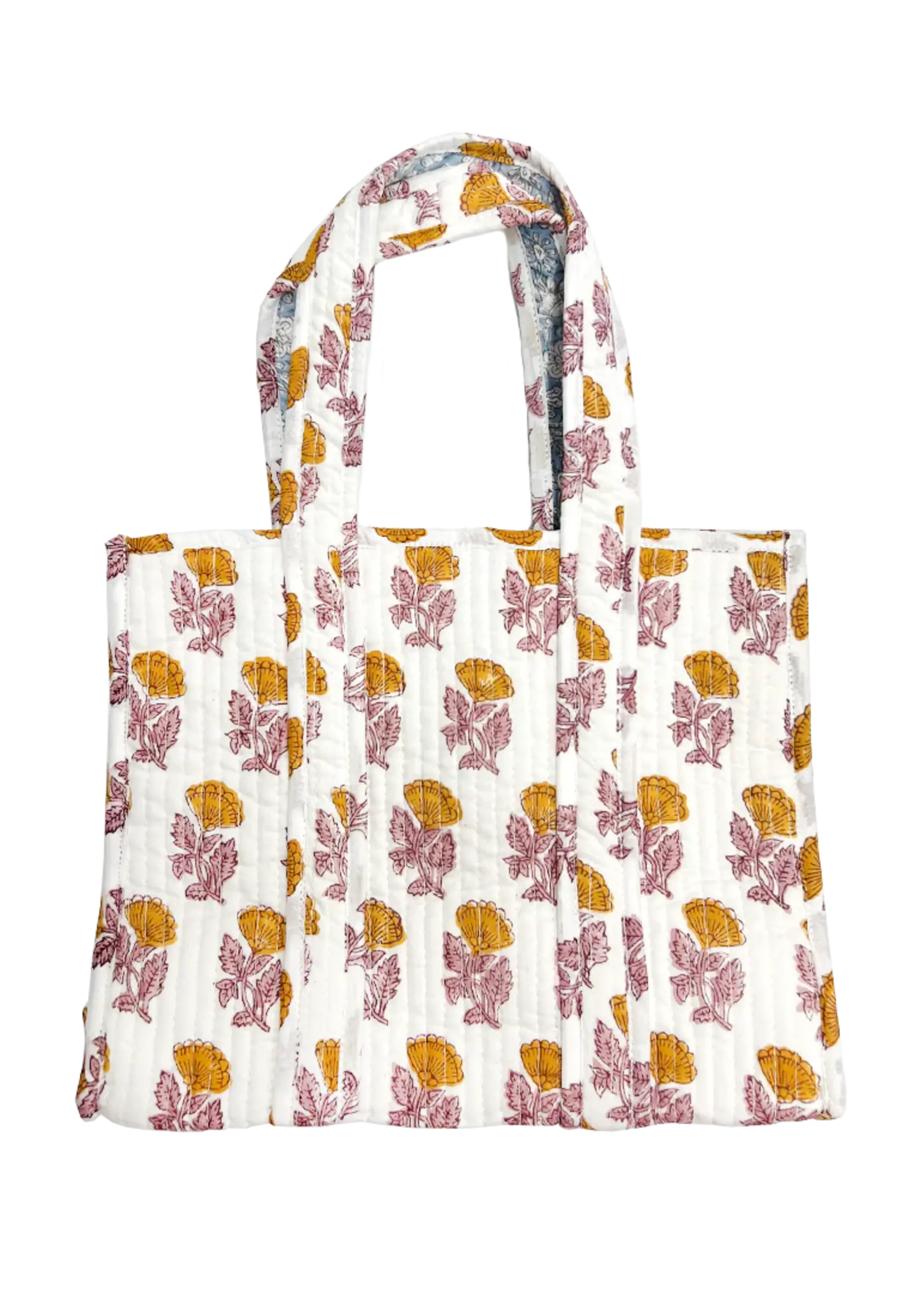 Pink Chicken reversible small quilted tote