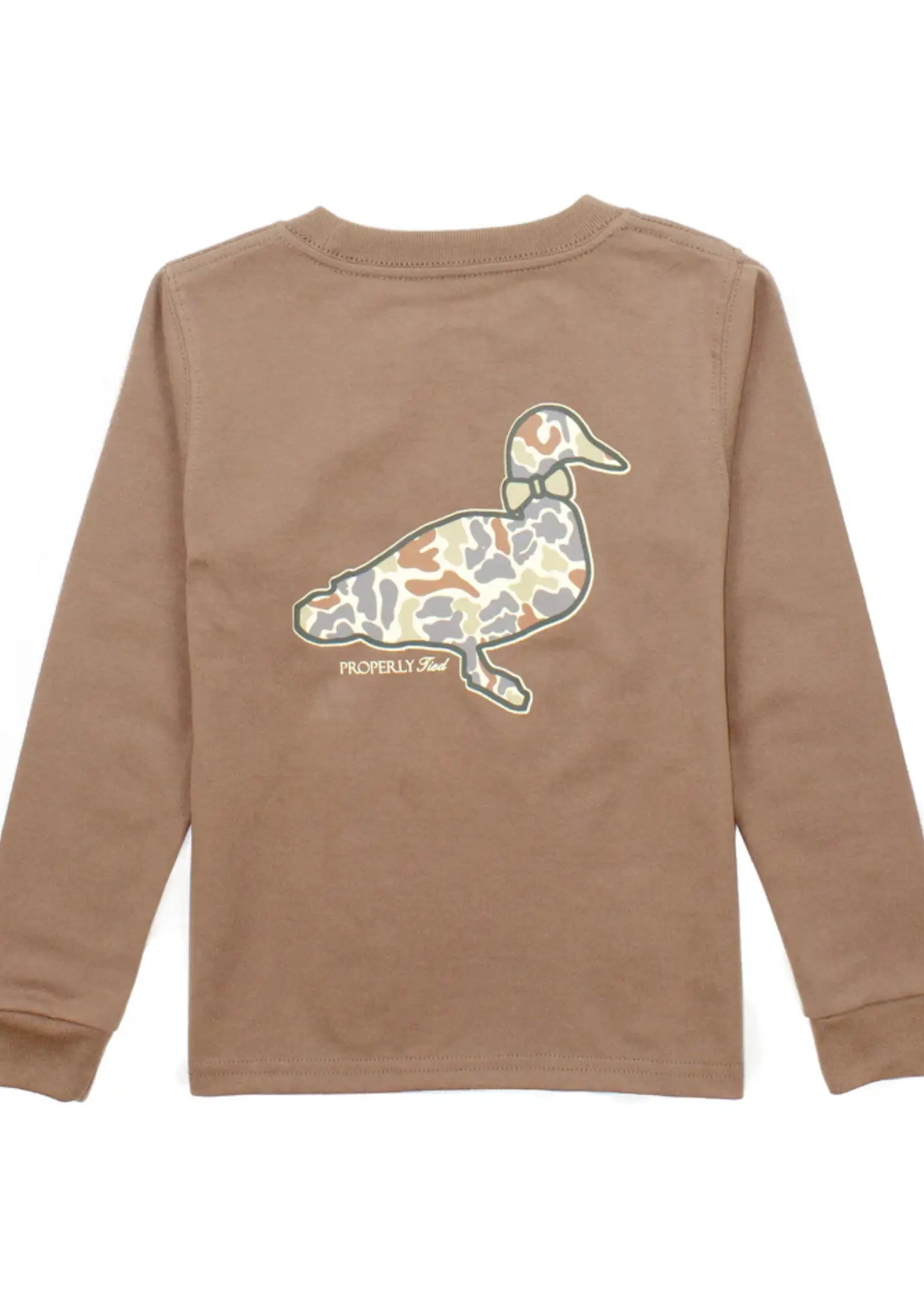Properly Tied Boys Field Camo Logo LS