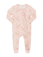 Pink Chicken baby girls ruffle bamboo romper - pink ballerinas