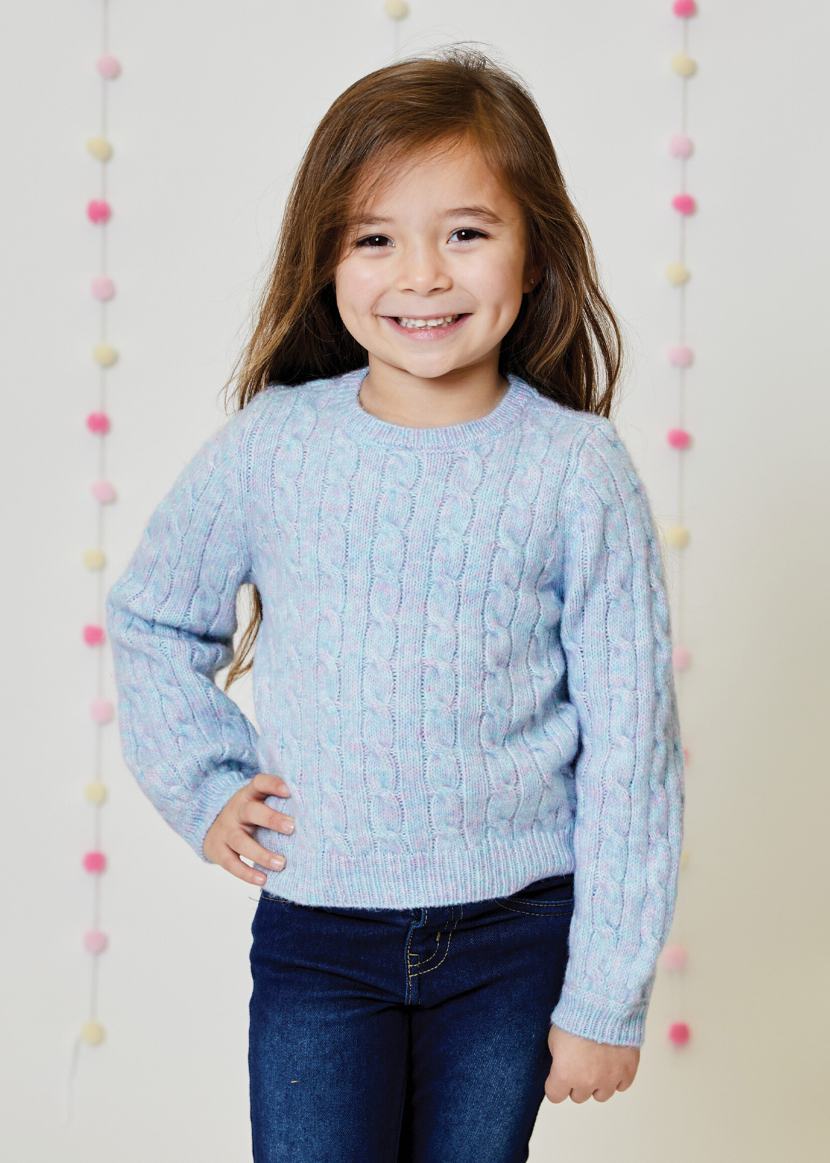 Design History L/S TOP BLUE PINK COMBO