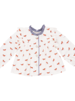 Pink Chicken girls kalani button up top - tiny horses