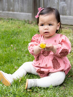 Pink Chicken baby girls brooke bubble - indian stamp embroidery