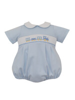 Petit Bebe Train Knit boy's short bubble S/S