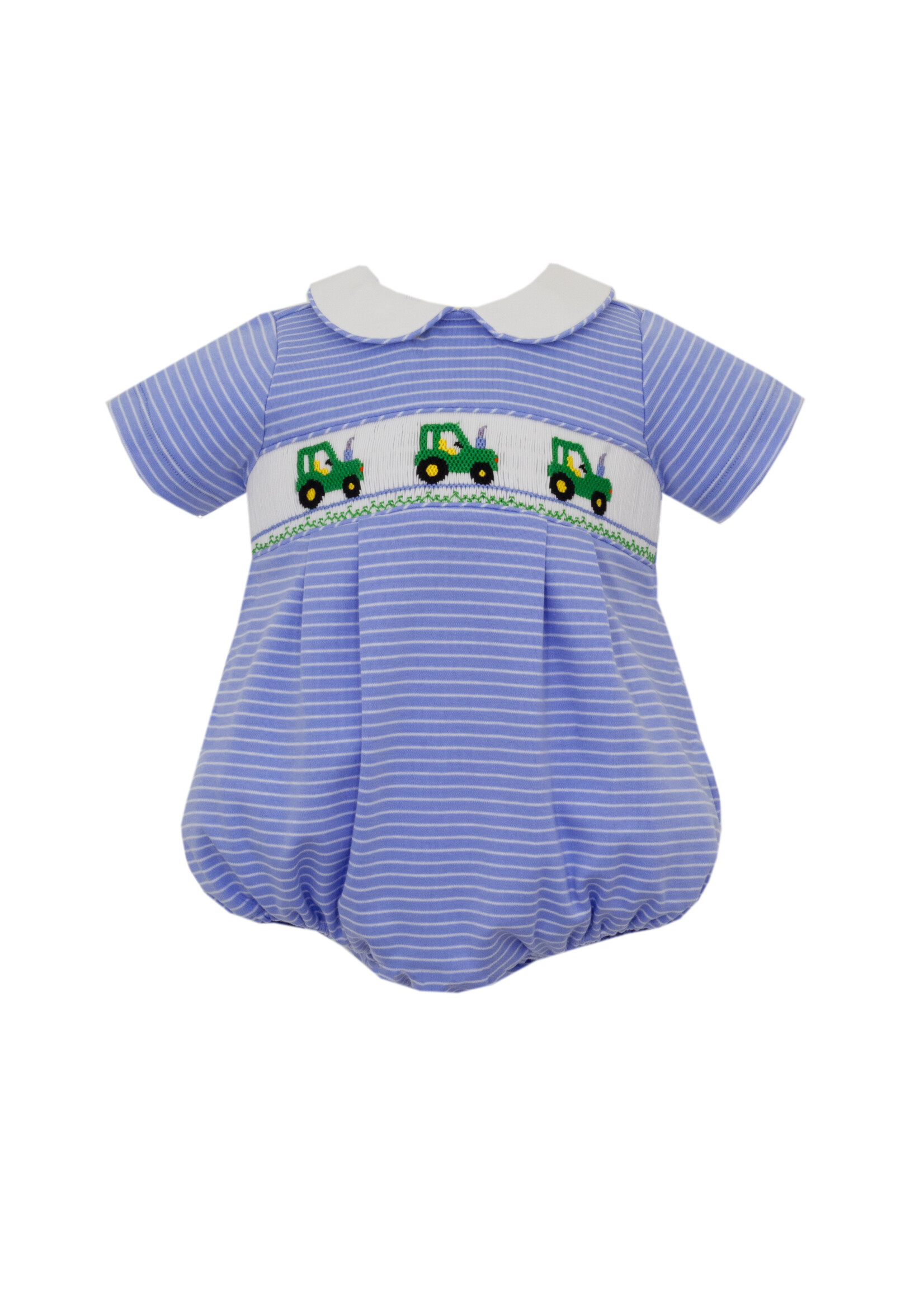 Petit Bebe TRACTOR- stripe boy's short bubble