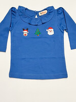 Luigi Kids Girls T-Shirt Ruffle L/S Three X-mas Icons