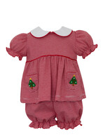 Petit Bebe X-mas TREE- girl's bloomer set w/ pockets S/S