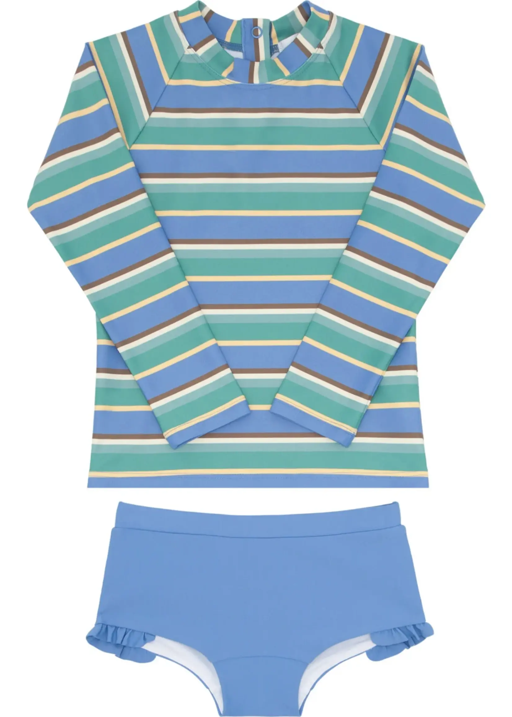 Minnow girls costa stripe rashguard set