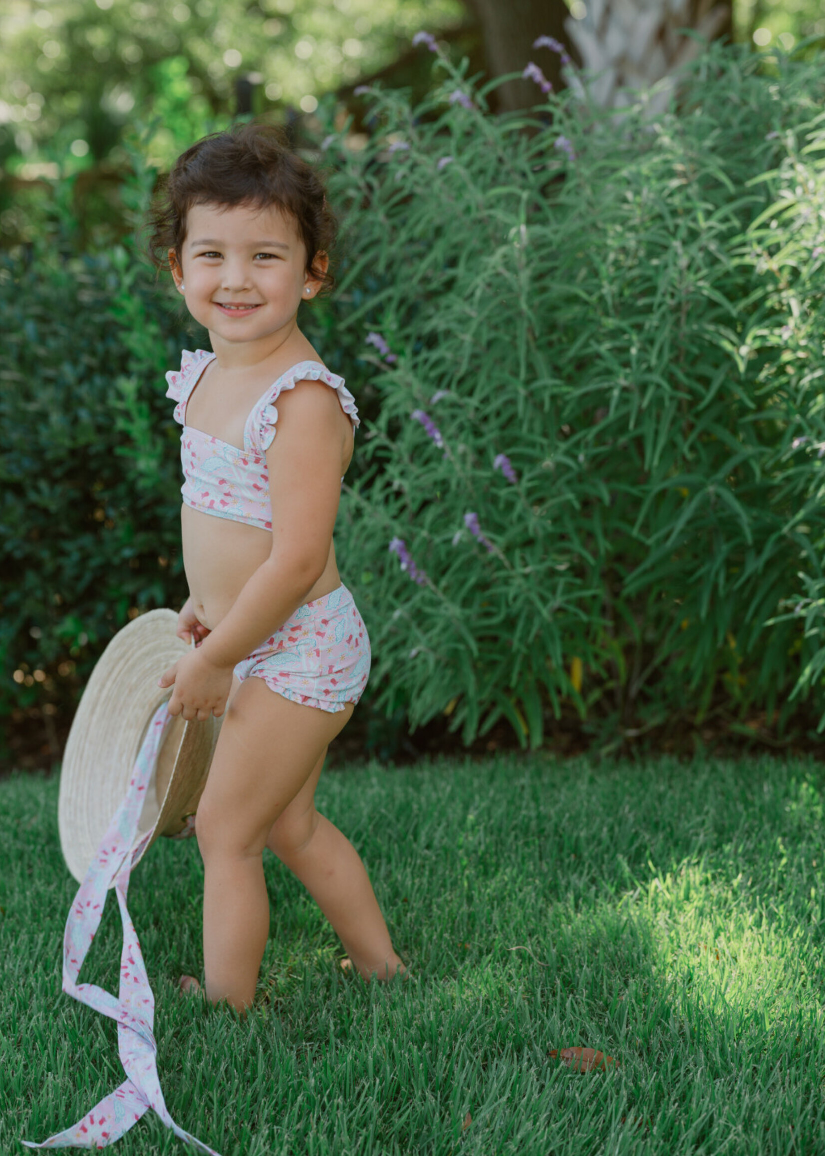 Minnow girls bluebells bandeau bikini and swim shorts