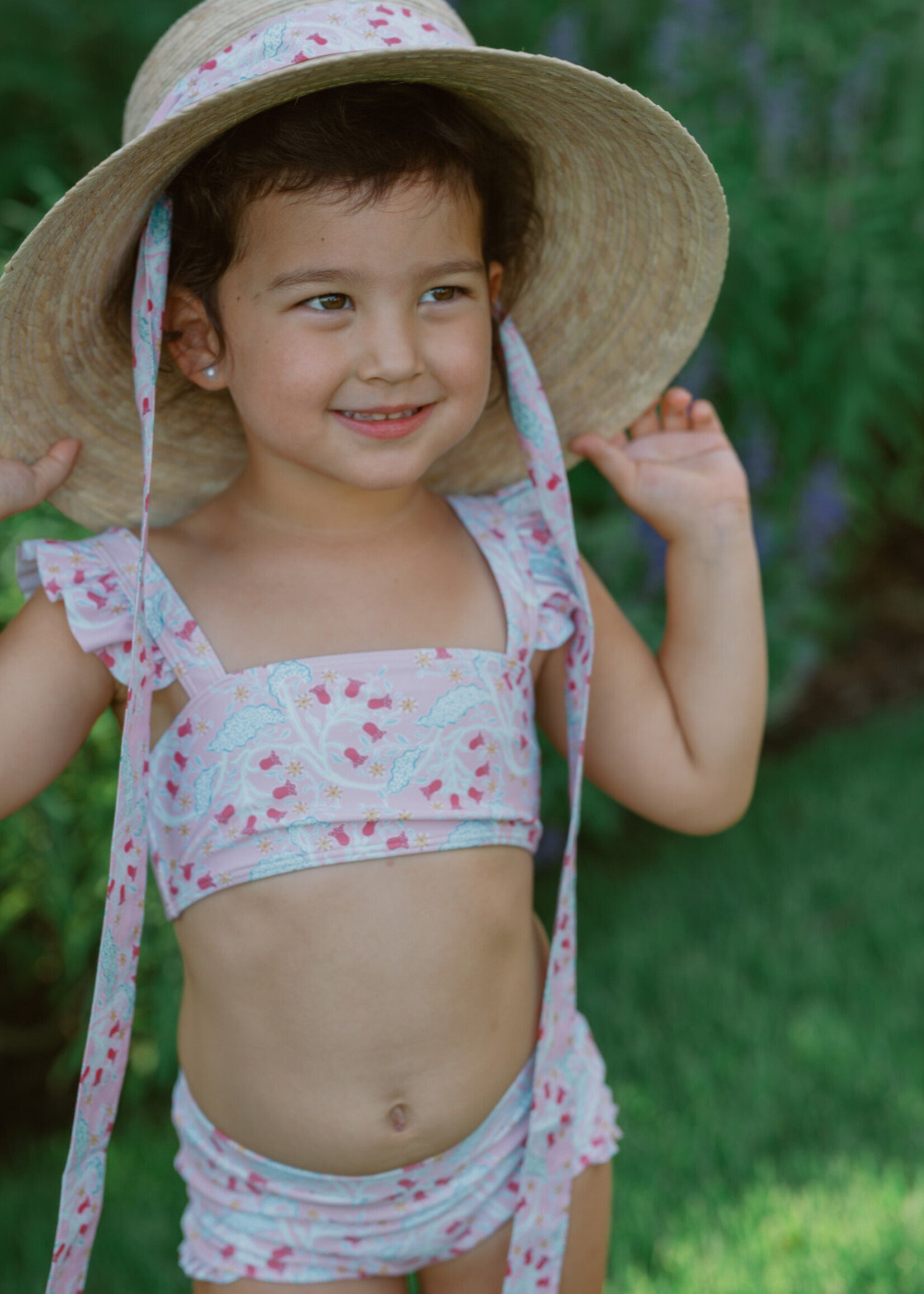 Minnow girls bluebells bandeau bikini and swim shorts