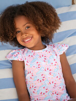 Minnow girls bluebells ruffle cup sleeve rashguard one piece
