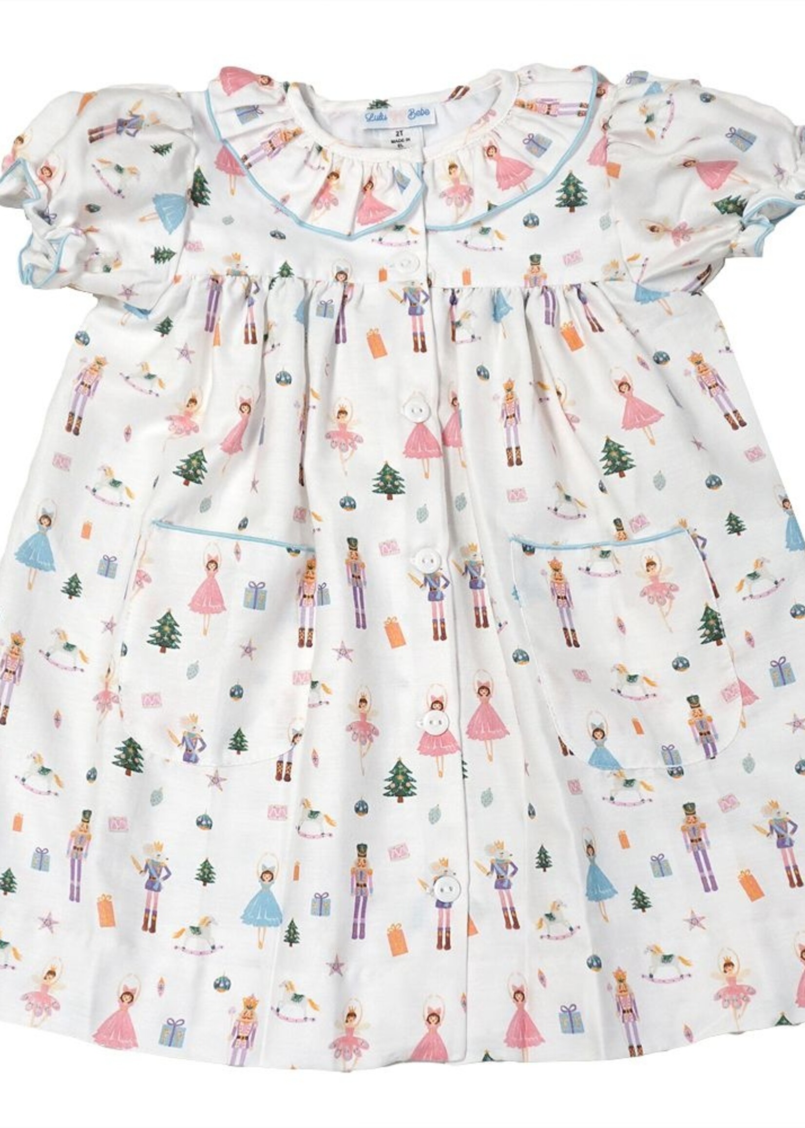 Lulu Bebe Kinley Nutcracker Button Front Dress