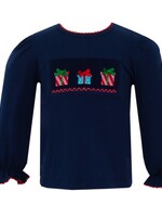 Anavini CHRISTMAS GIFT - Navy knit Girl's T-shirt L/S