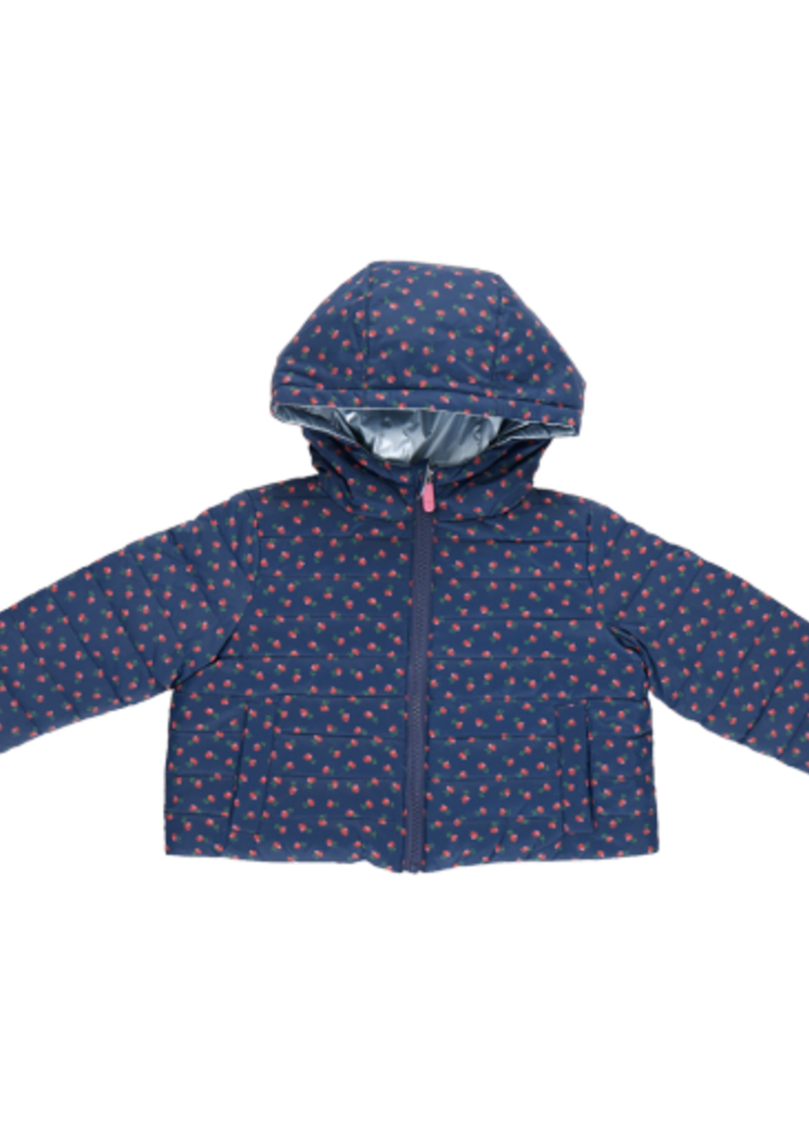 Pink Chicken kids reversible riley jacket - navy tiny roses