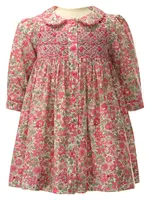 Rachel Riley Petal Blossom Smocked Button-Front Dress