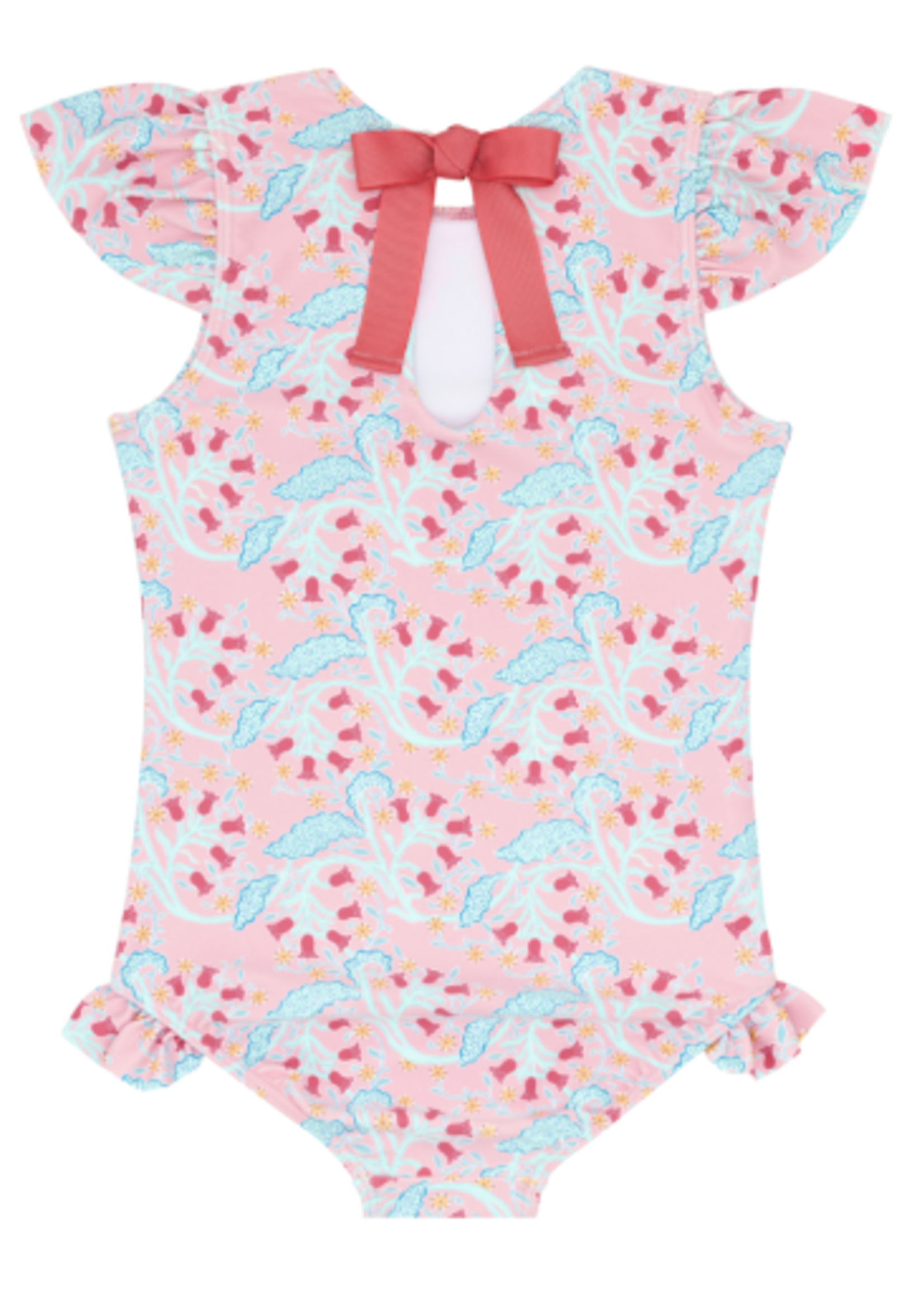 Minnow girls bluebells ruffle cup sleeve rashguard one piece