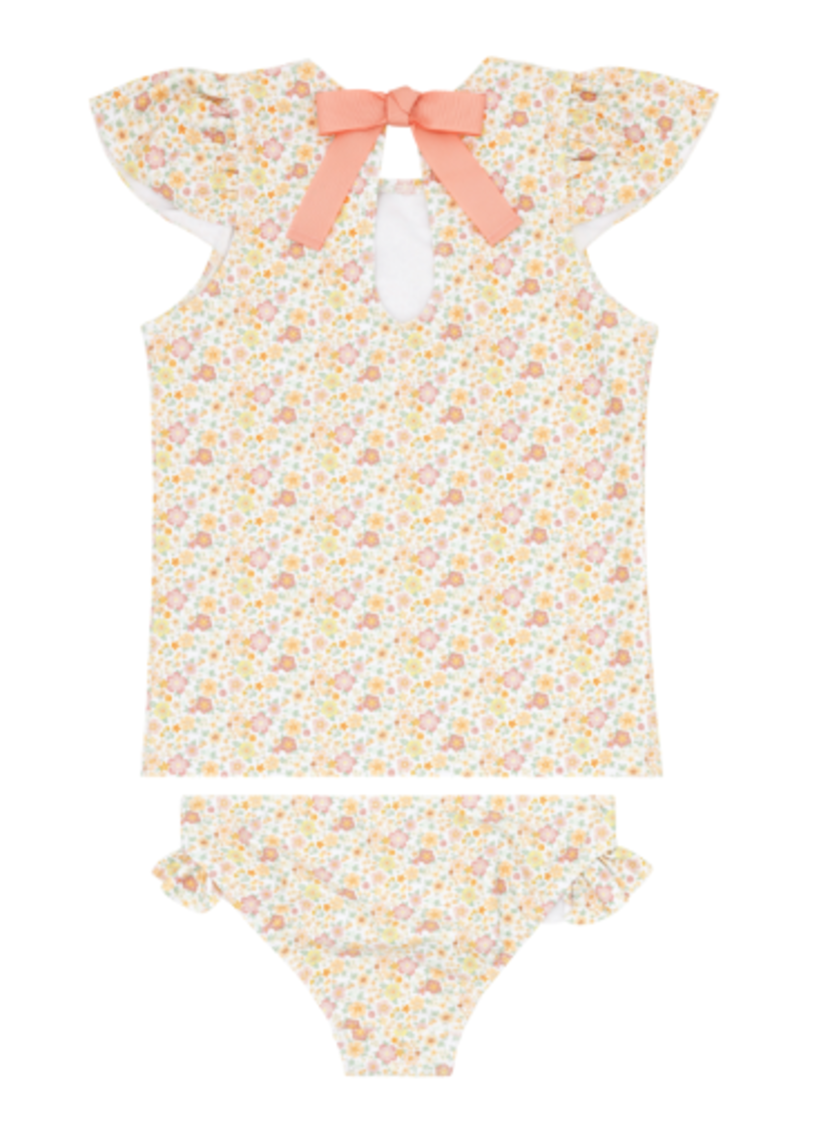 Minnow girls marigold short sleeve cup sleeve rashguard set