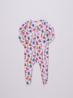 Pink Chicken baby bamboo romper