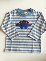 Luigi Kids L/S Stripe Shirt Stegosaurus w/ Hearts