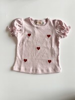 Luigi Kids Ruffled T-Shirt Hearts All Over