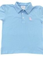 James and Lottie Blue Polo w/ Pink Puppy