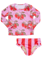 Pink Chicken baby girls rash guard set
