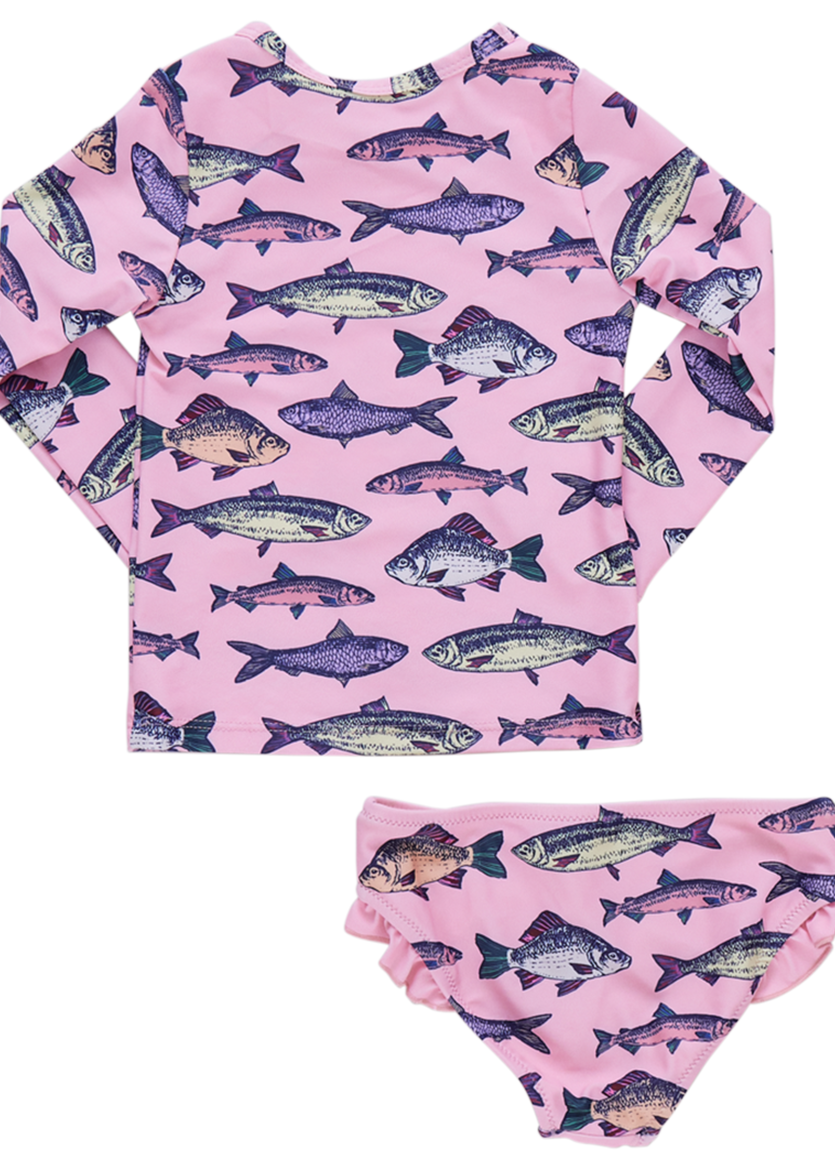 Pink Chicken girls rash guard set
