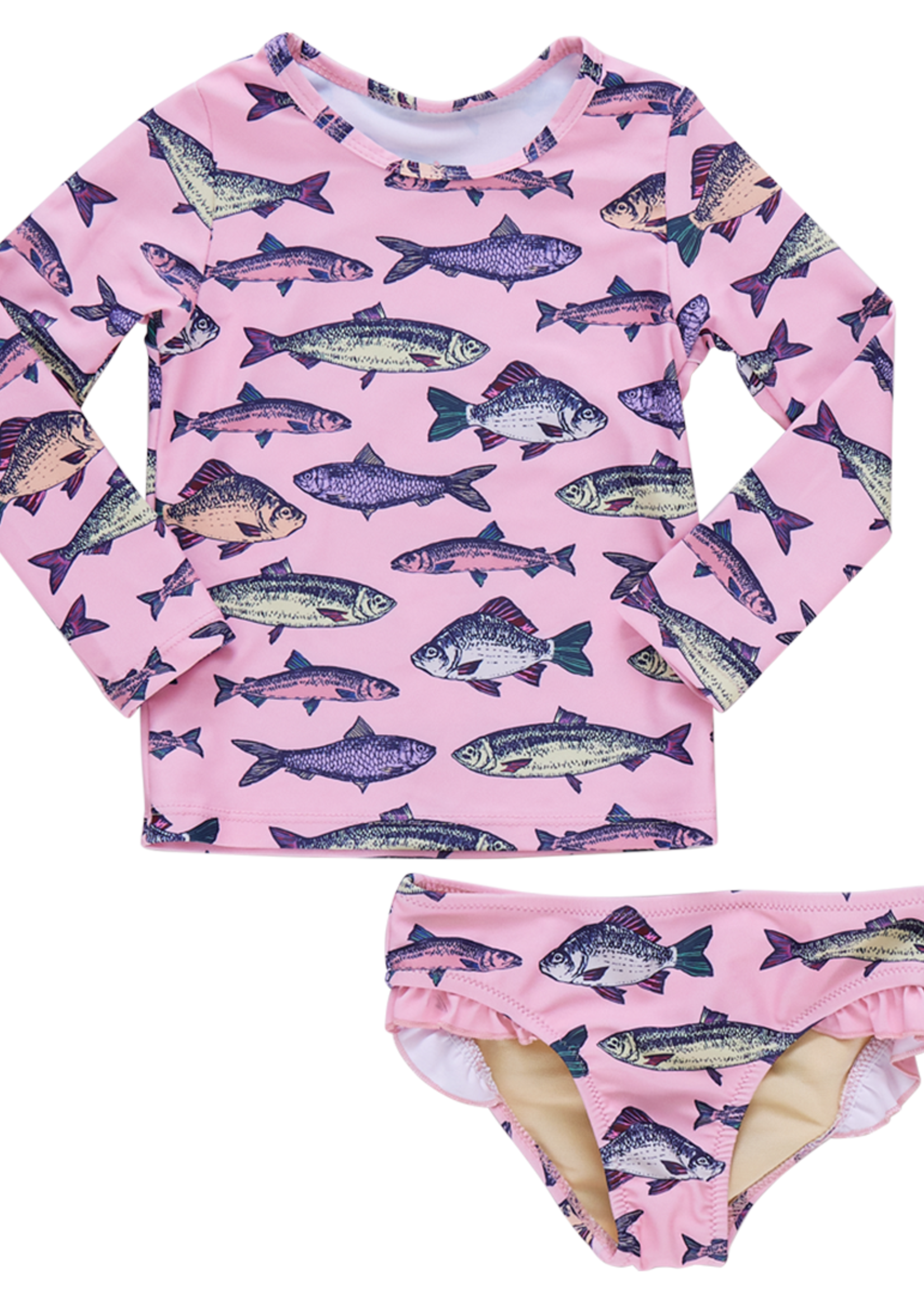 Pink Chicken girls rash guard set