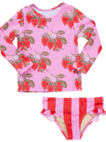 Pink Chicken girls rash guard set