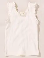 Pink Chicken joy ruffle rib tank