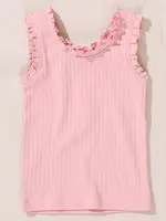 Pink Chicken joy ruffle rib tank