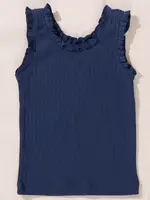 Pink Chicken joy ruffle rib tank